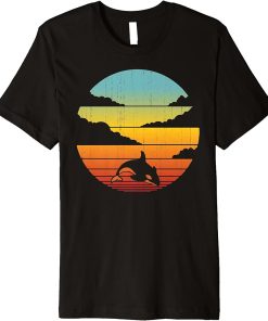 Orca Killer Whale Retro Vintage 60s 70s Sunset Sea Animal Premium T-Shirt