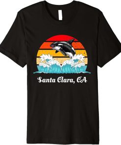 Vintage Santa-Clara CA Distressed Orca Killer Whale Art Premium T-Shirt