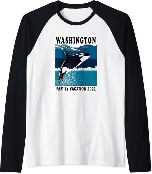 Mountains Ocean Raglan Baseball Tee